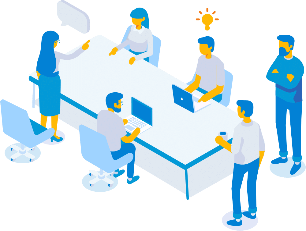 Team reviewing an assessment dashboard